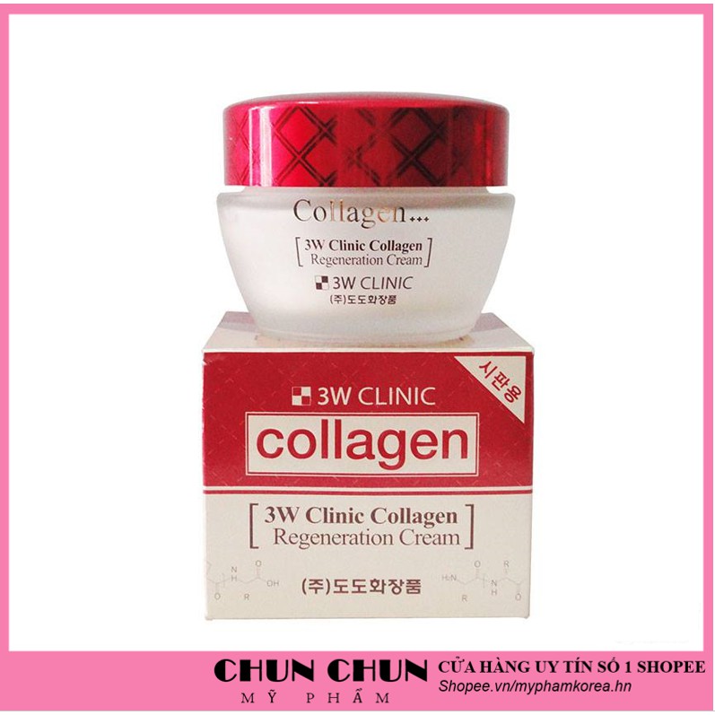 Kem dưỡng trắng da dưỡng ẩm săn chắc chống lão hóa Collagen 3W Clinic Hàn Quốc 60g giúp da trắng sáng mềm mại tự nhiên