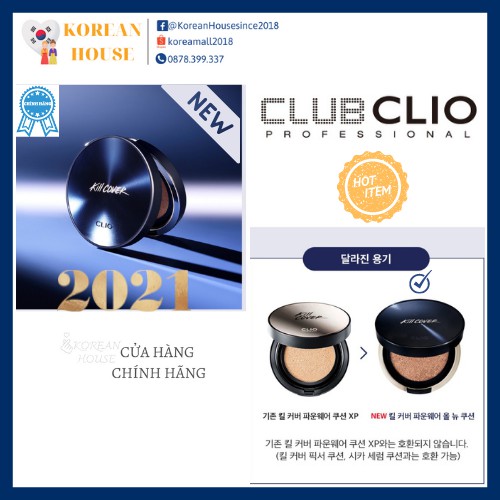 [Chính hãng][Tặng kèm lõi refill] PHẤN NƯỚC CLIO KILL COVER FOUNWEAR CUSHION ALL NEW_Phiên bản 2021 | BigBuy360 - bigbuy360.vn