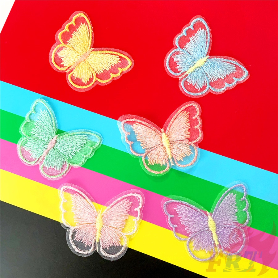 ✿ Miếng Vải Ren Thêu Hình Bướm Dùng Làm Phụ Kiện DIY ✿1 Phụ Kiện Kẹp Tóc Tự Làm Thủ Công Cho Bé