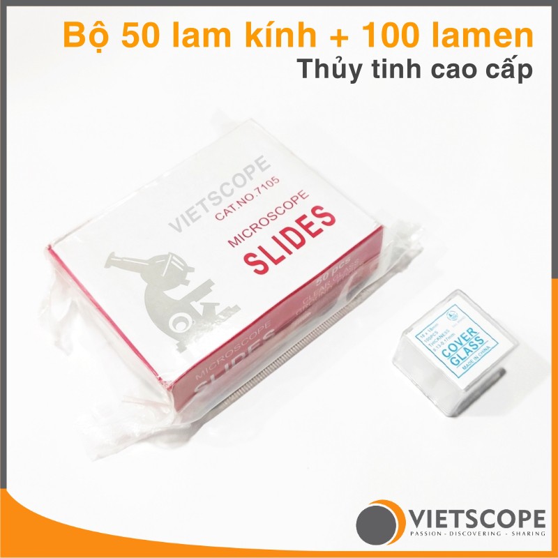 Combo 50 lam kính và 100 lamen thủy tinh dành cho kính hiển vi - Phụ kiện kính hiển vi chất lượng cao