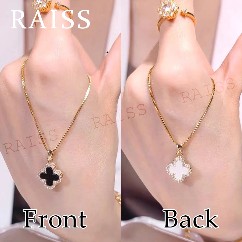 Vòng cổ Mặt Cỏ Bốn Lá Đính Đá Zircon