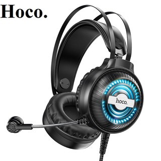 Tai nghe chụp tai có mic game hoco W101,w102 điều chỉnh âm lượng chơi game liên quân trên PC máy tính điện thoại laptop