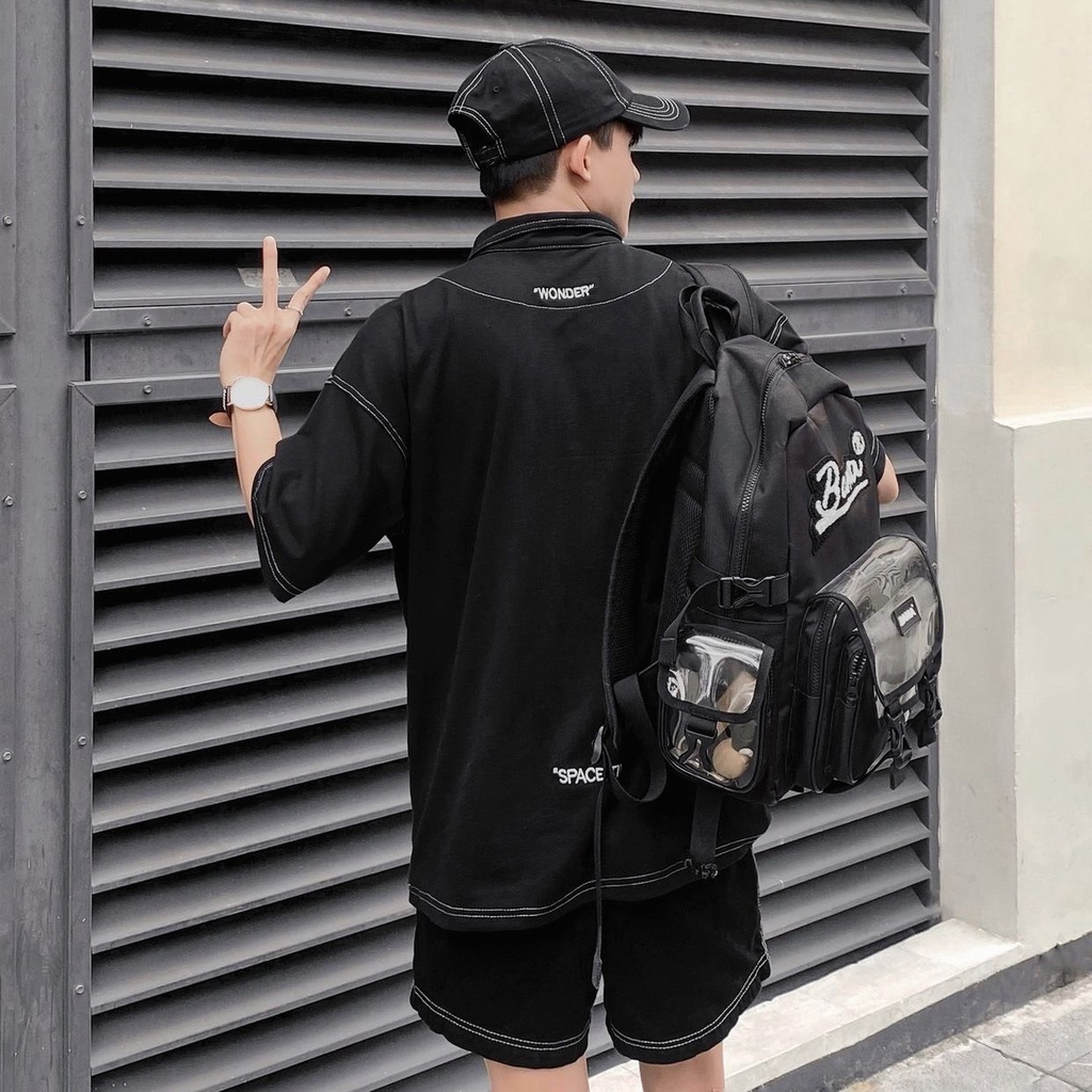Áo thun Polo Wonder form rộng, vải gai siêu mát, Áo polo unisex nam nữ