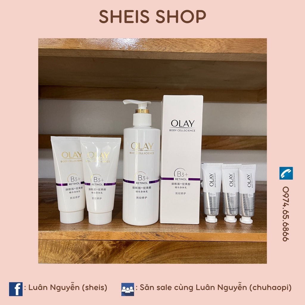 Dưỡng thể Olay B3 retinol  và dưỡng thể Olay Ultra Bright