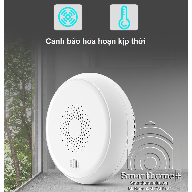 Cảm Biến Báo Khói Cảnh Báo Hỏa Hoạn Zigbee Tuya ZSM1