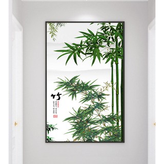 Tranh in canvas  hình cây trúc xanh phong thủy hiện đại ZTY-1405502 KT 80 x 120 cm