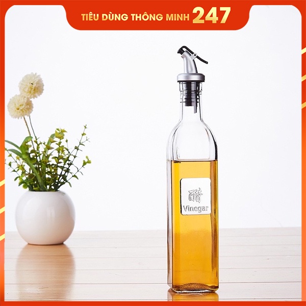 [HCM] Combo 2 Chai Thủy Tinh Đựng Thực Phẩm Dáng Vuông, Chai Đựng Gia Vị, Chai Lọ Chiết Rót Dầu - Dung Tích 500ml