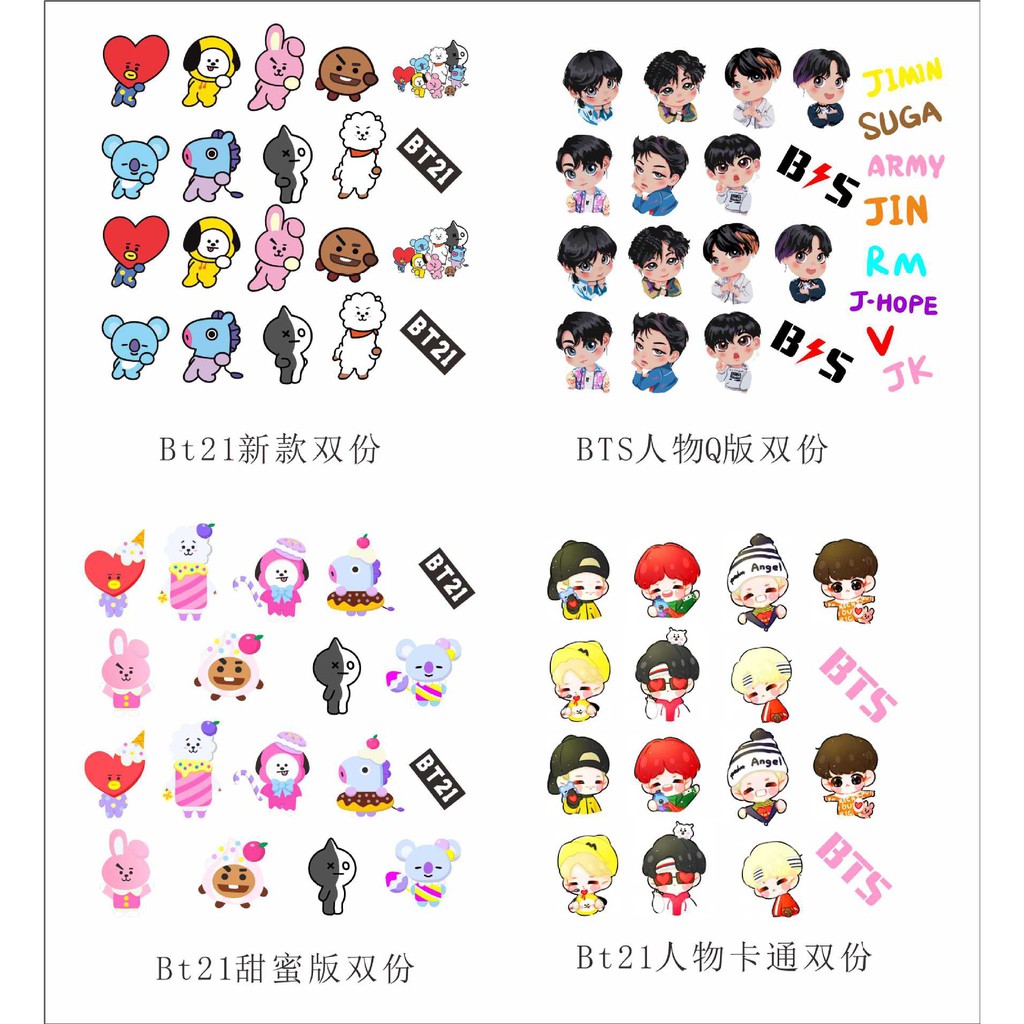 Sticker BTS sticker BTS chibi album sticker ảnh dán anime idol dễ thương