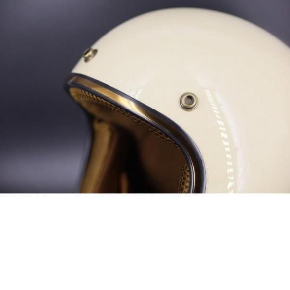 Mũ bảo hiểm 3/4 đầu SRT SH (màu kem bóng) loại cao cấp - tặng lưỡi trai