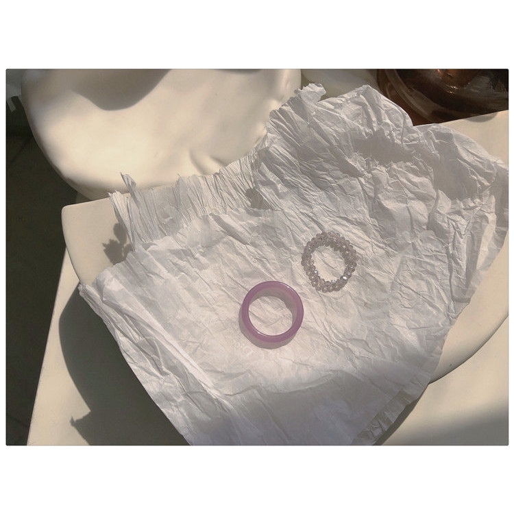 Set Nhẫn Hai Lớp Đính Hạt Nhựa Resin Màu Sắc Tươi Tắn Thời Trang 22434