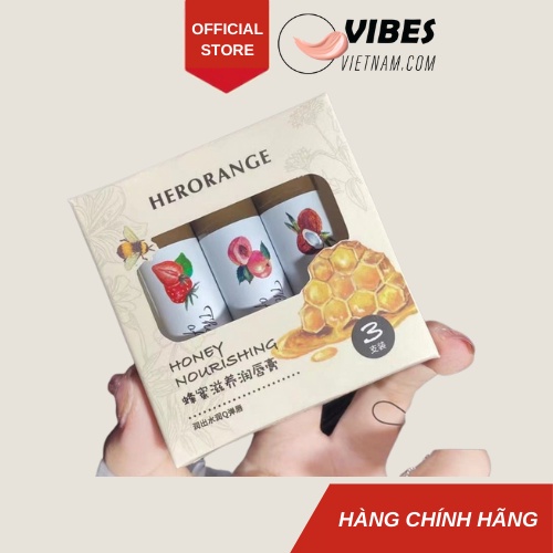Set 3 Son Herorange Hoa Quả Dưỡng Môi Mềm Mịn Căng Bóng vibesvietnam
