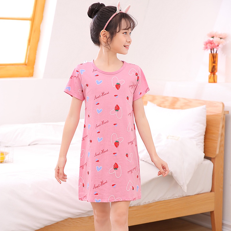 Váy bé gái dáng xuông chất cotton mềm, co giãn thoáng mát