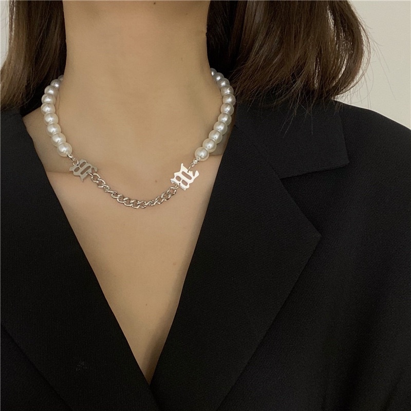 Bộ Vòng cổ/ Vòng tay ROSE chữ B Cho Nam Nữ Unisex