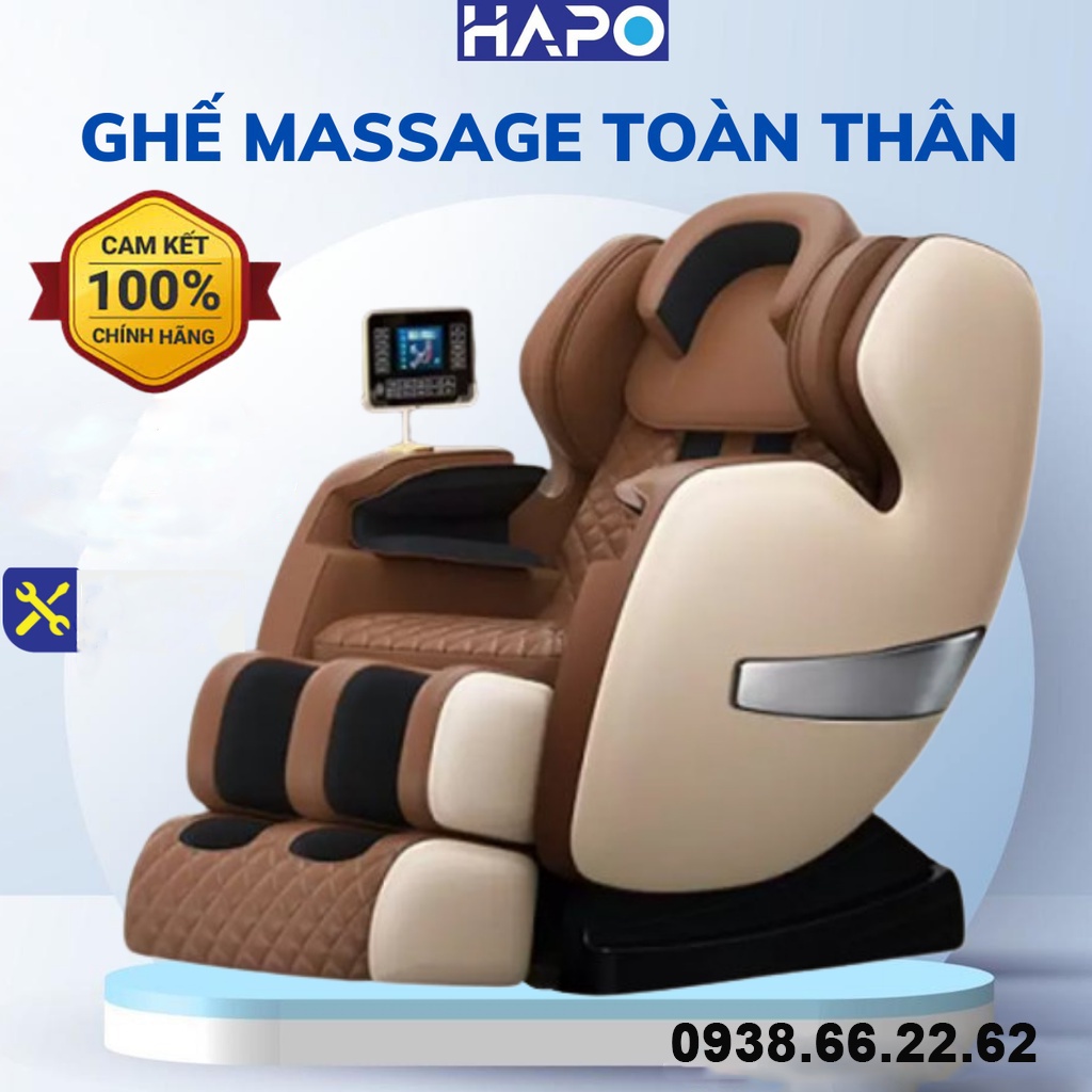 Ghế massage toàn thân đa năng con lăn di động màn LCD cảm ứng, Ghế mát xa công nghệ cao cấp 4D matxa trị liệu toàn thân
