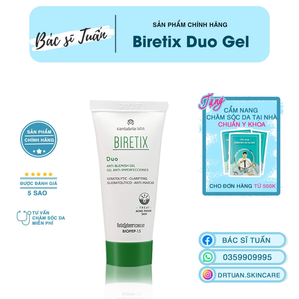 Gel chống vết thâm cho da dầu mụn -  BIRETIX Duo Anti-Blemish Gel 30ml [CHÍNH HÃNG]