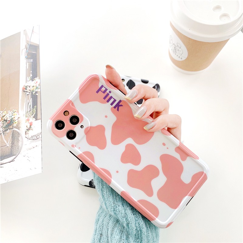 Ốp lưng iphone Bò sữa bóng cạnh vuông 6/6plus/6s/6splus/7/7plus/8/8plus/x/xr/xs/11/12/13/pro/max/plus/promax | BigBuy360 - bigbuy360.vn