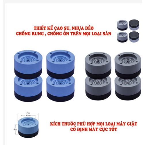 ĐẾ KÊ CHÂN MÁY GIẶT CHỐNG RUNG SILICON CAO CẤP [LOAI 1 ] 88295 Korea Store 88