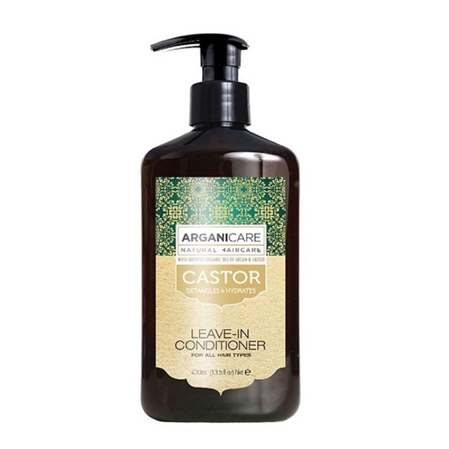 Kem dưỡng tạo kiểu tóc xoăn ARGANICARE CASTOR LEAVE-IN CONDITIONER 400ml Israel