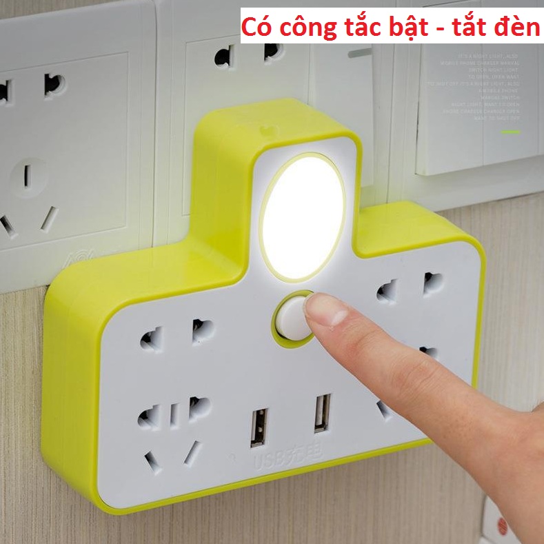 Ổ cắm điện đa năng,tích hợp đèn và usb sạc điện thoại