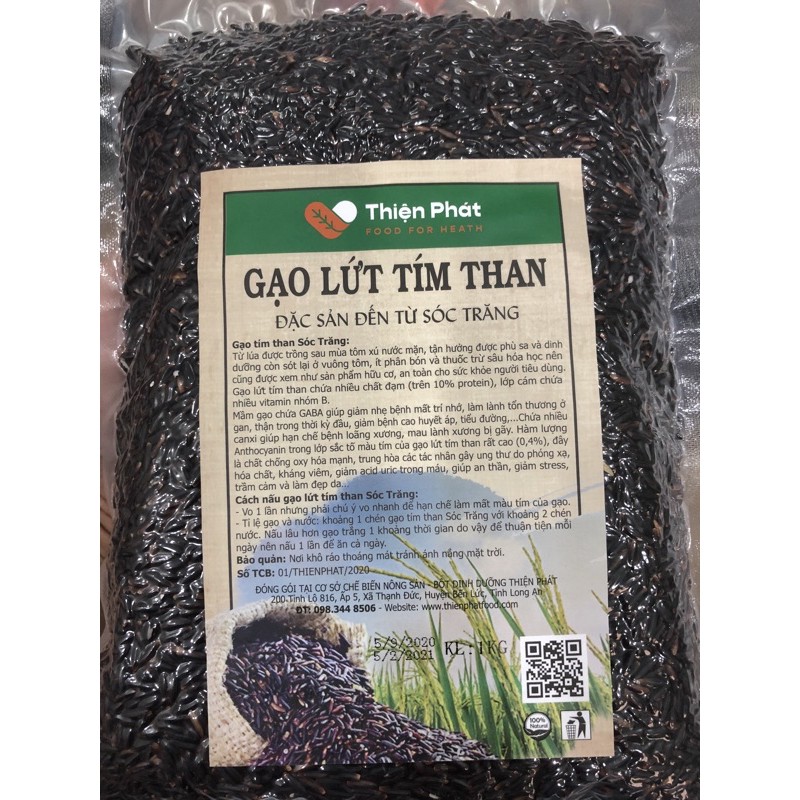 [Mã 159FMCGSALE giảm 8% đơn 500K] Gạo lứt tím than Sóc Trăng- thiện phát 1kg