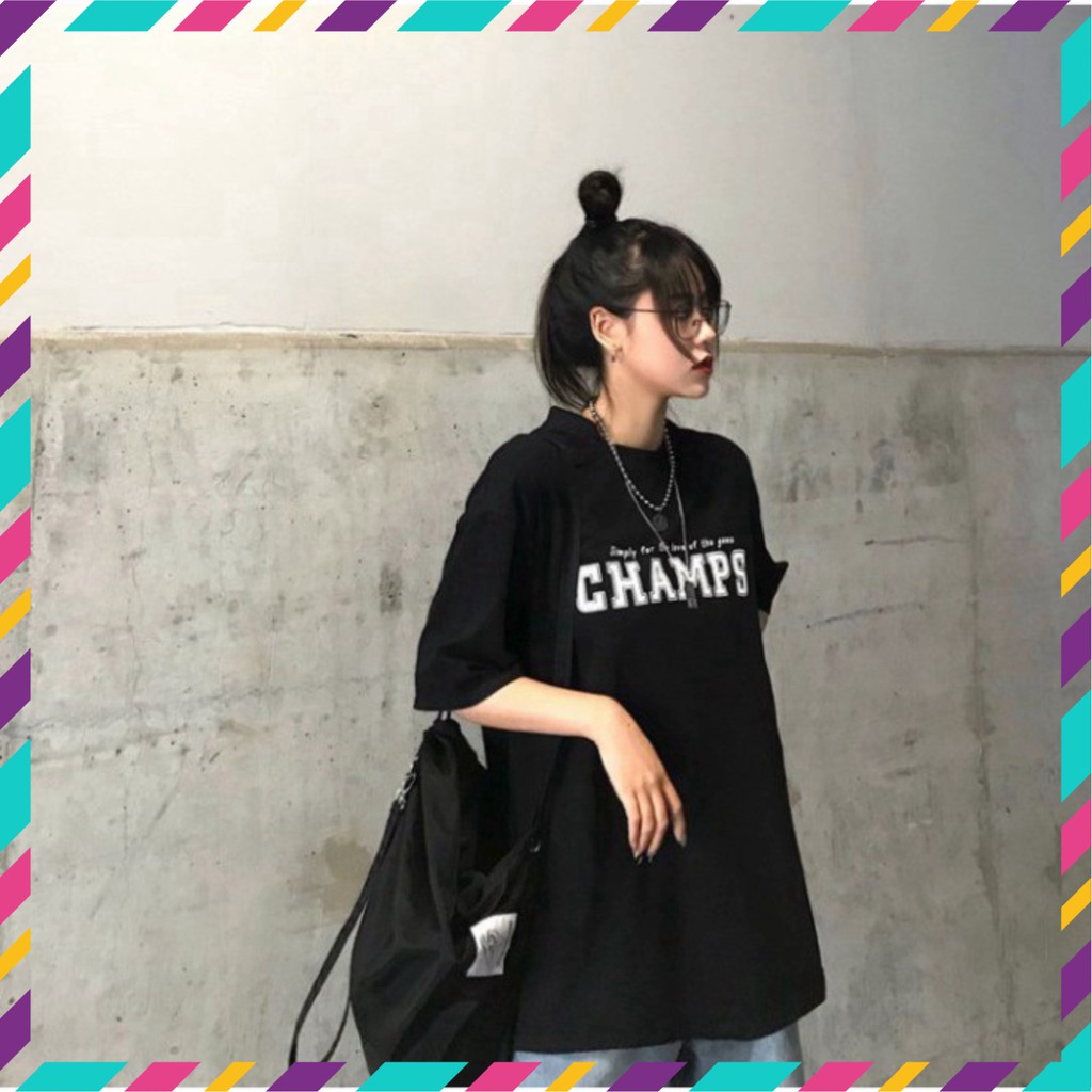 Áo Thun Tay Lỡ Form Rộng Champs Siêu Hot🍁 Áo thun Unisex nam nữ đều mặc được | BigBuy360 - bigbuy360.vn