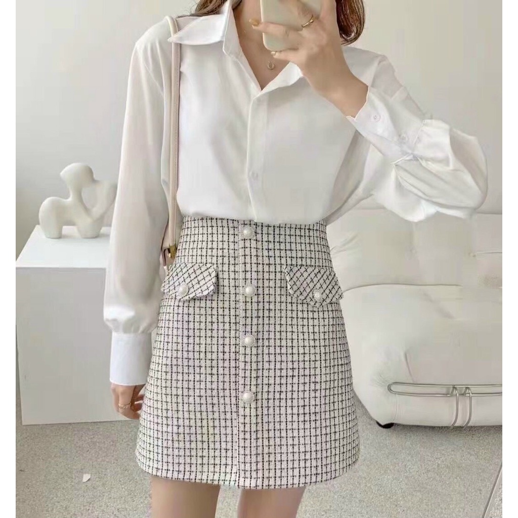 Chân váy dạ dáng A kim tuyến Quảng Châu 2 loại