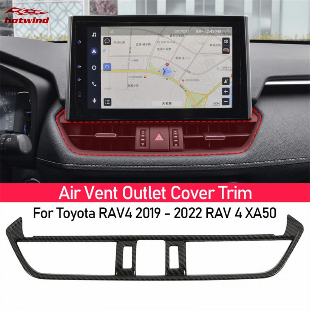 Hw Miếng Dán Màu Bạc Họa Tiết Sợi Carbon Trang Trí Bảng Điều Khiển Máy Điều Hòa Cho Toyota RAV4 2019-2022 RAV 4 XA50