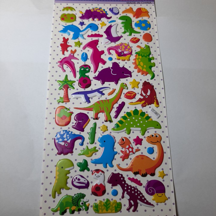 sticker cute hình khủng long cực đáng yêu dùng làm đồ chơi cho bé, sticker dán điện thoai và trang trí khác