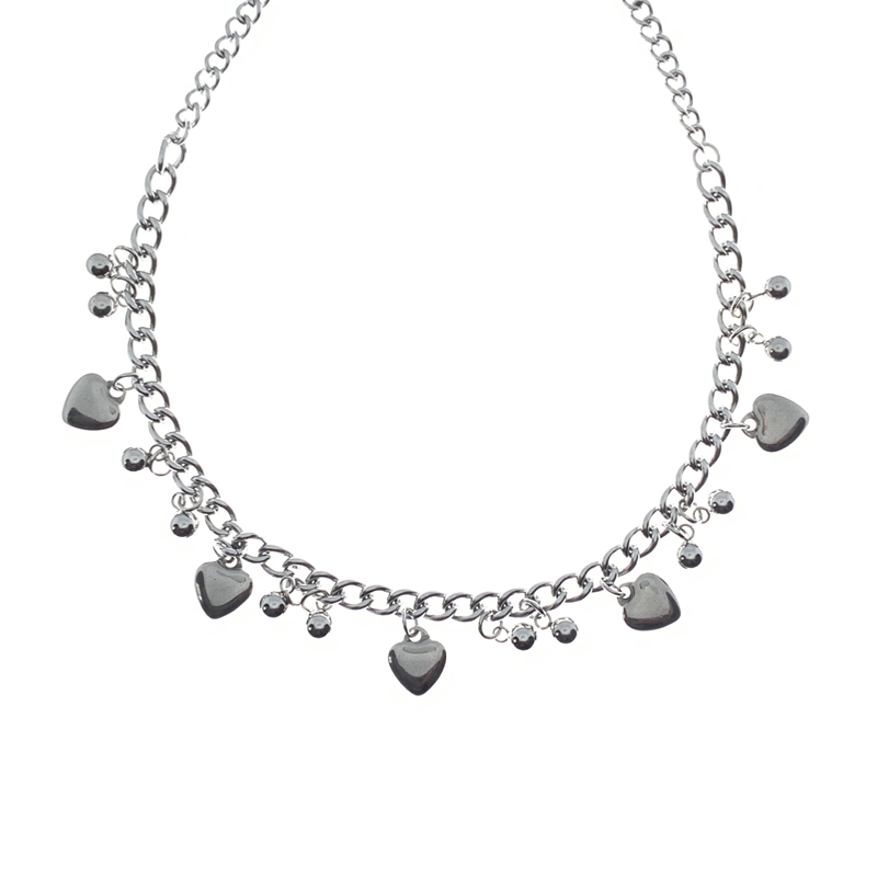 Dây Chuyền Thép Titan Mặt Trái Tim Nhỏ Phong Cách Hip Hop Hàn Quốc 23572