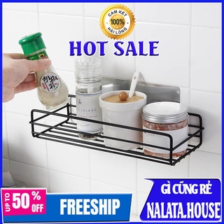 Kệ nhà tắm dán tường đa năng, kệ sắt đựng đồ nhà tắm treo tường hình chữ nhật.