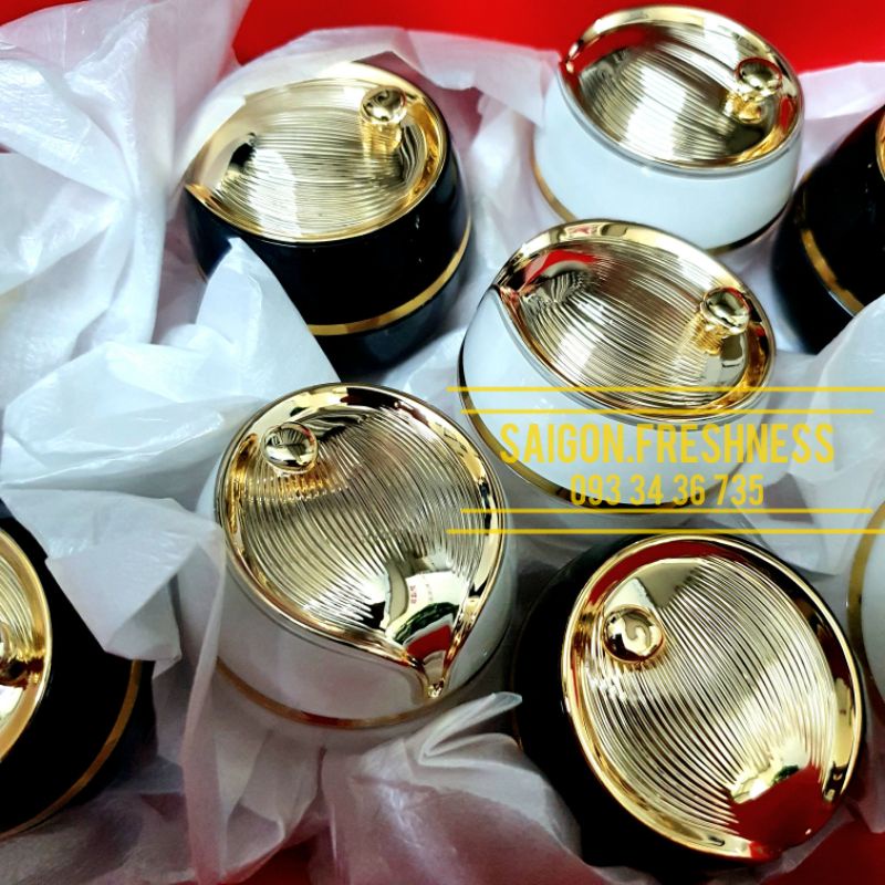 Lọ đựng mỹ phẫm - hủ chiết kem kiểu vỏ sò - Vàng, Đen, Trắng