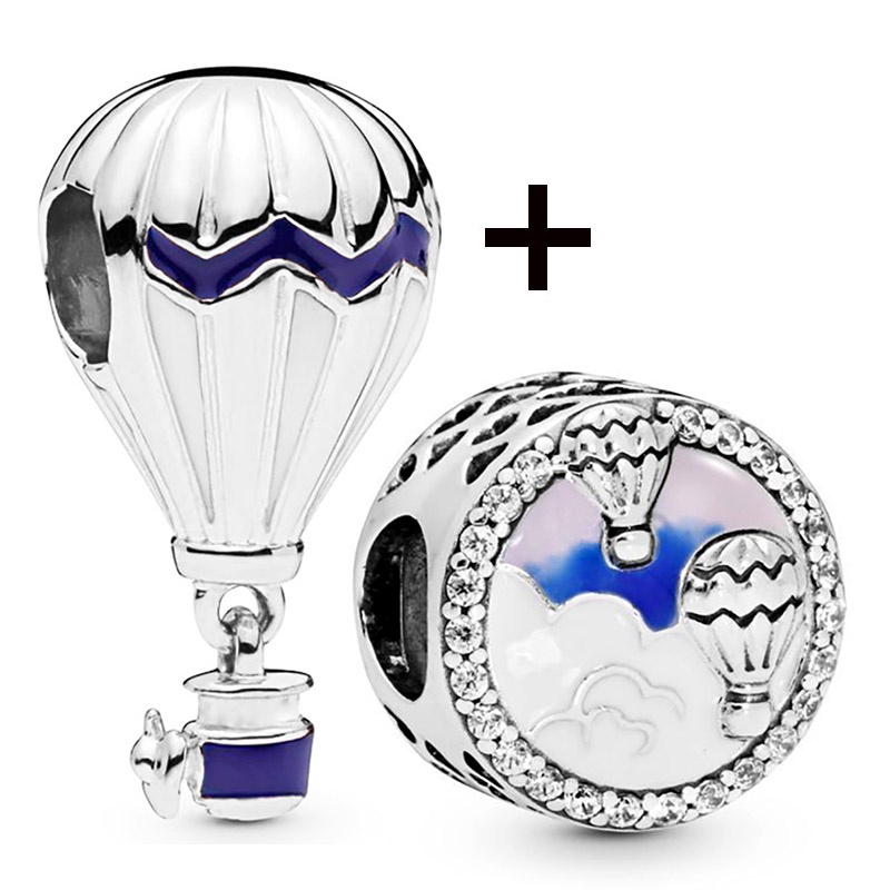 Bộ 2 La Bàn / Trái Tim / Máy Bay / Bóng Bay Màu Xanh Dương Dùng Trang Trí DIY