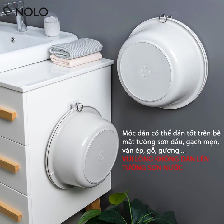 Combo 2 Cái Móc Dán Tường Treo Thớt, Thau, Chậu Chất Liệu Inox 304 Cực Chắc Chịu Lực Tối Đa 5KG