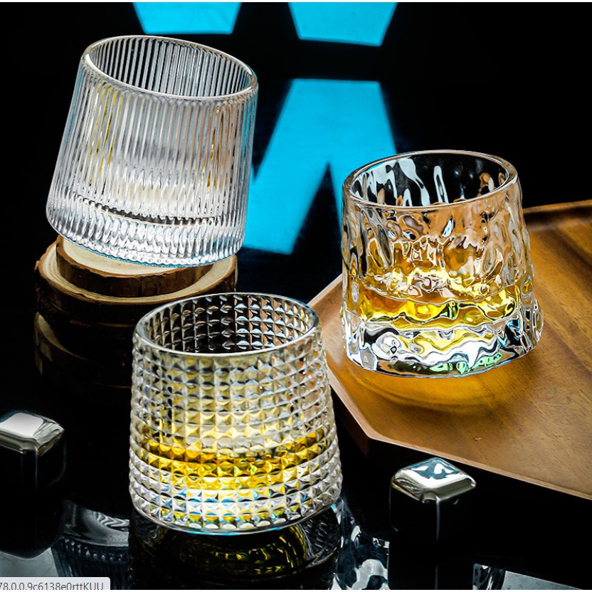 LY THỦY TINH ĐẾ XOAY CHỊU NHIỆT WISKEY CAO CẤP