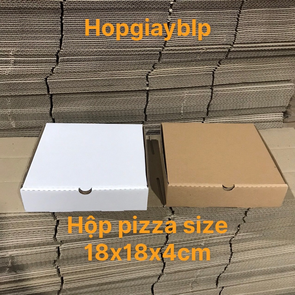 COMBO 20 HỘP CARTON ĐỰNG BÁNH PIZZA SIZE 18X18X4CM