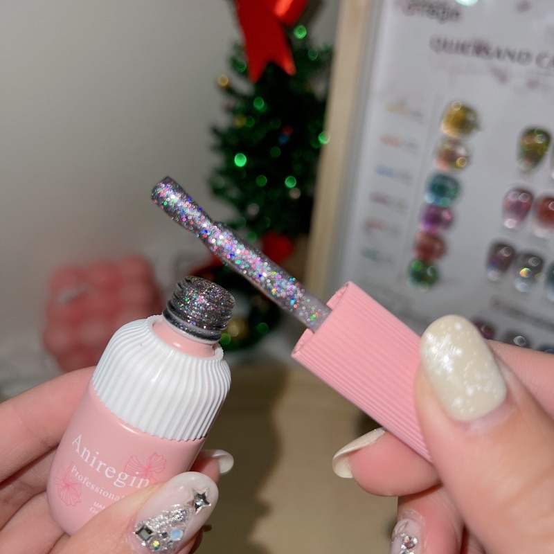 Set sơn nhũ mắt mèo flash 9c tặng kèm bảng màu