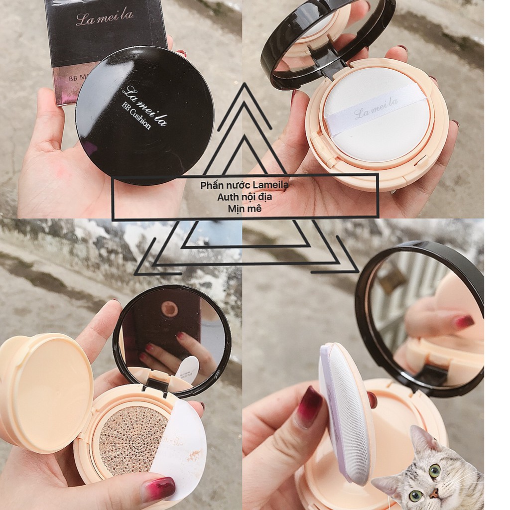 PHẤN NƯỚC Cushion 5in1 ĐEN TRÒN LAMEILA tự nhiên căng bóng che phủ tốt dưỡng da chống nắng sỉ rẻ nội địa NGỰA BEAUTY | BigBuy360 - bigbuy360.vn