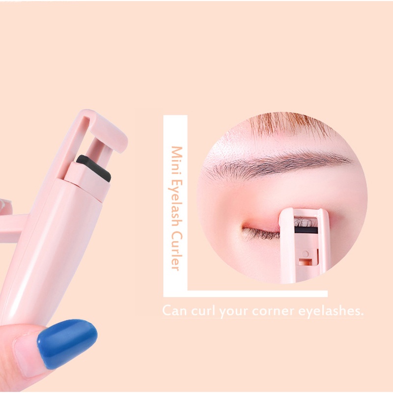 [Hàng mới về] Set dụng cụ bấm cong lông mi cầm tay bằng kim loại siêu bền và lược chải nhỏ gọn tiện lợi
