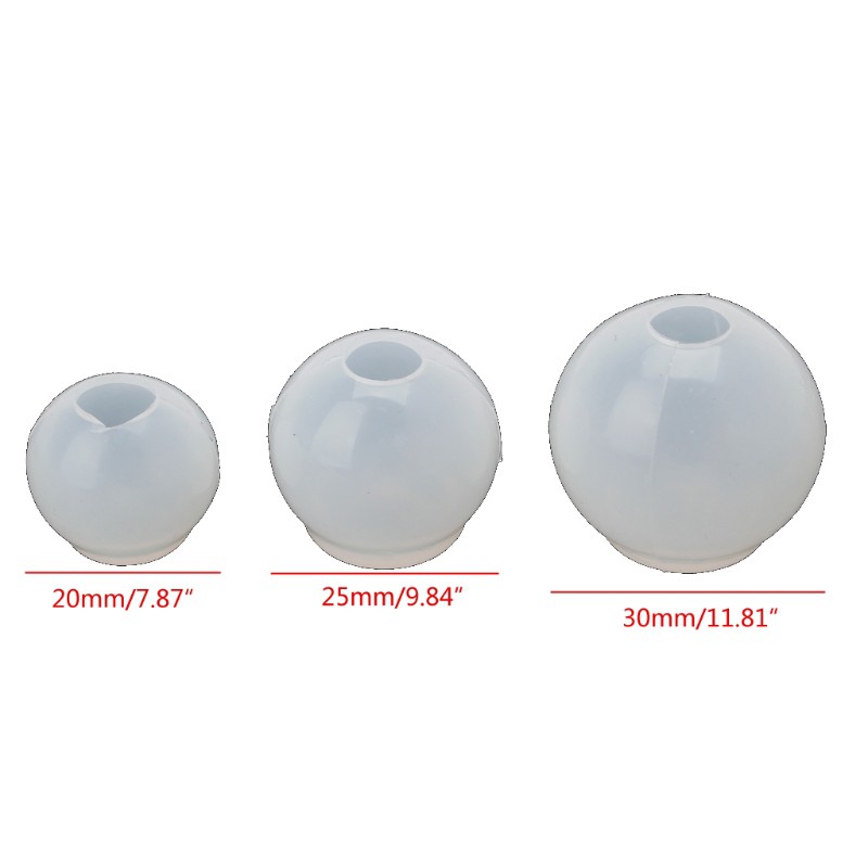 Khuôn Silicone Làm Trang Sức Hình Quả Cầu 20 25 30mm