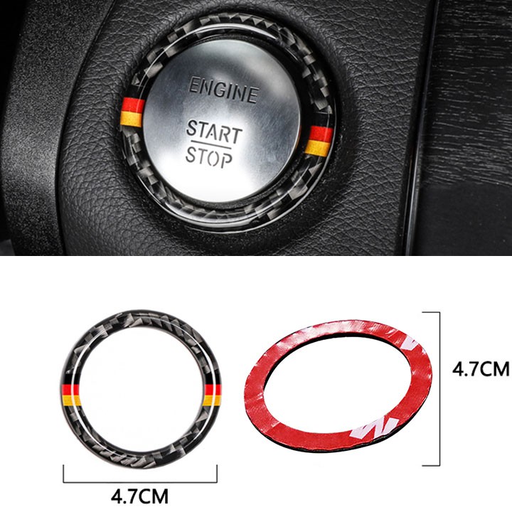 Vòng Carbon Dán Viền Công Tắc Đề Nổ Xe Mercedes-Benz C-Class W205 / W213 / GLC