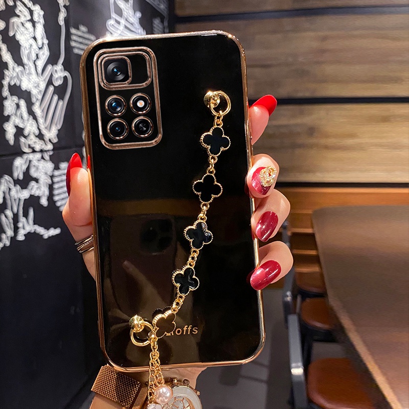 Ốp điện thoại KOOSUK silicon mềm có dây đeo tay cho Xiaomi Redmi Note 11 11S 10S 10 Pro Max