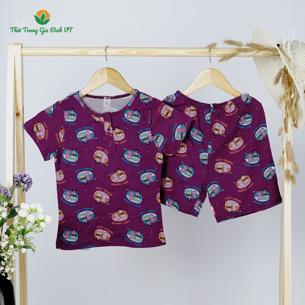 Bộ đồ mặc nhà cotton quần đùi áo cộc bé B63.2117 - Thời Trang Gia Đình VT