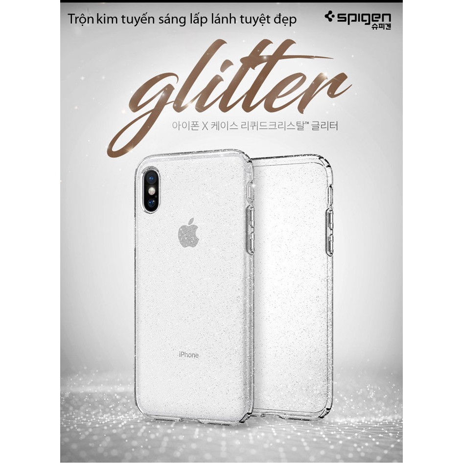 Ốp lưng iPhone X / iPhone Xs Spigen Liquid Crystal Glitter kim tuyến ( USA)