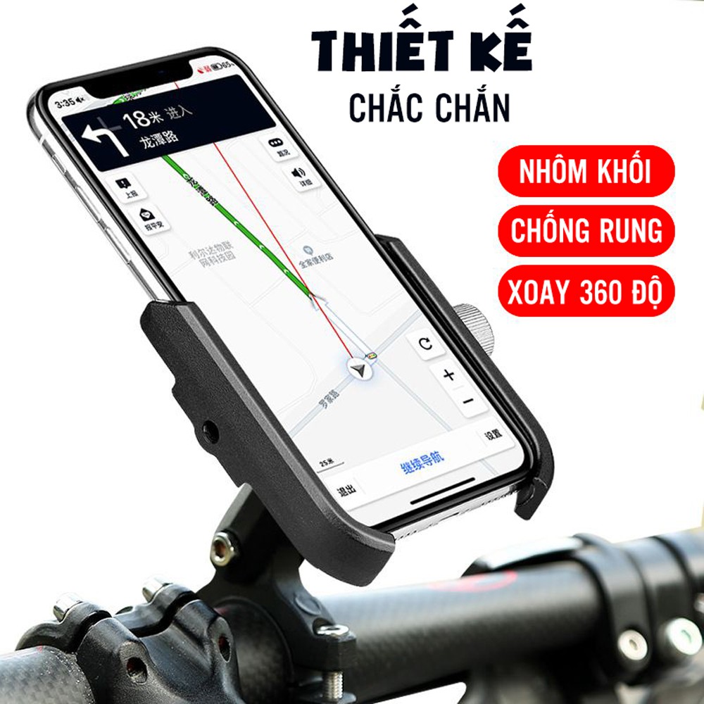 Giá Kẹp Đỡ Điện Thoại Cho Xe Đạp Địa Hình Leo Núi, Xe Đạp Thể Thao Hợp Kim Nhôm Cao Cấp Chống Rung, Chống Cướp Giật