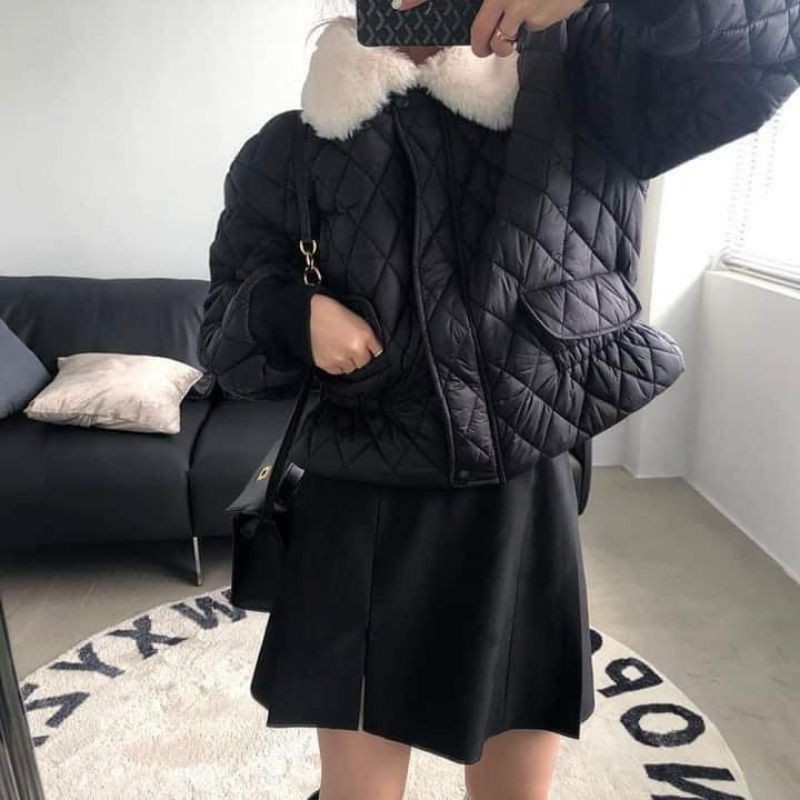 Áo Phao Ghi Lê 2 Khoá Hông