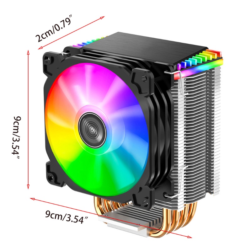 Quạt Tản Nhiệt 4 Pin Cr1400 Pwm 4pin 12v Có Đèn Led Rgb Cho Cpu Intel 1151 / 1155 / Am3 / Am4