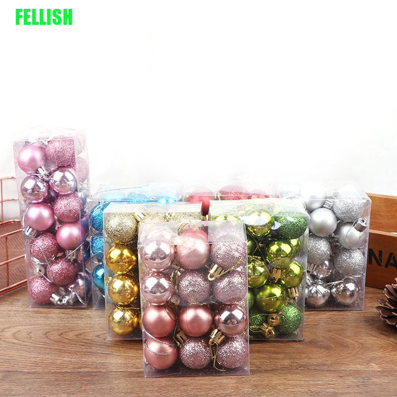 Set 24 quả châu trang trí cây thông giáng sinh