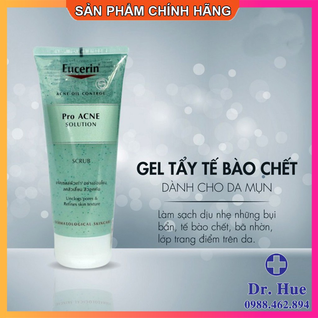 [CHÍNH HÃNG] Gel Tẩy Tế Bào Chết Cho Da Mụn EUCERIN PROACNE SOLUTION SCRUB 100ML