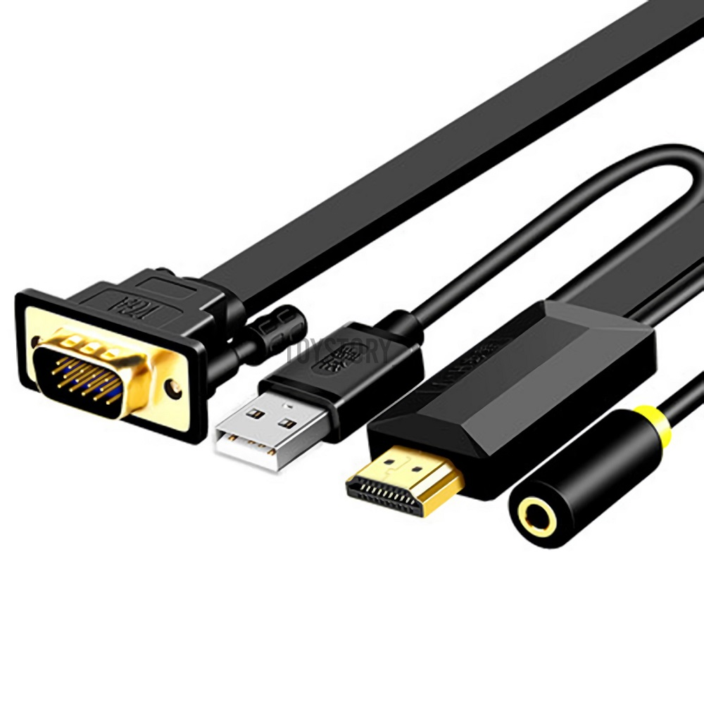 Cáp Chuyển Đổi Hd Sang Vga Với Cổng 3.5mm Usb 2.0 Cho Laptop