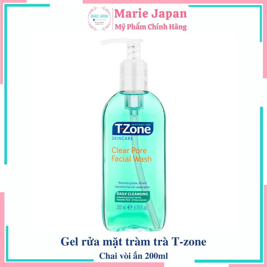 Sữa rửa mặt dạng gel làm sạch sâu kháng khuẩn tinh chất tràm trà Tzone